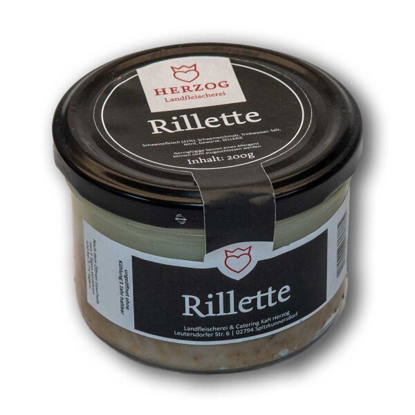 Herzogs Schweine Rillette im 200g Glas