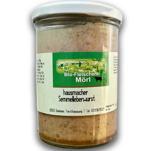 Mörls Bio hausmacher Semmelleberwurst im 370 g Glas