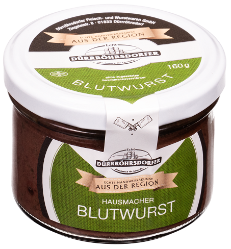 Dürrröhrsdorfer Hausmacher Blutwurst im 160g Glas